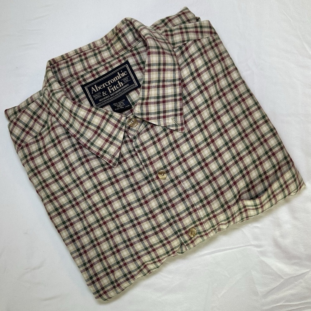 Vintage Abercrombie & Fitch Plaid Flannel Shirt Men's X Large— Classic Y2K Style
